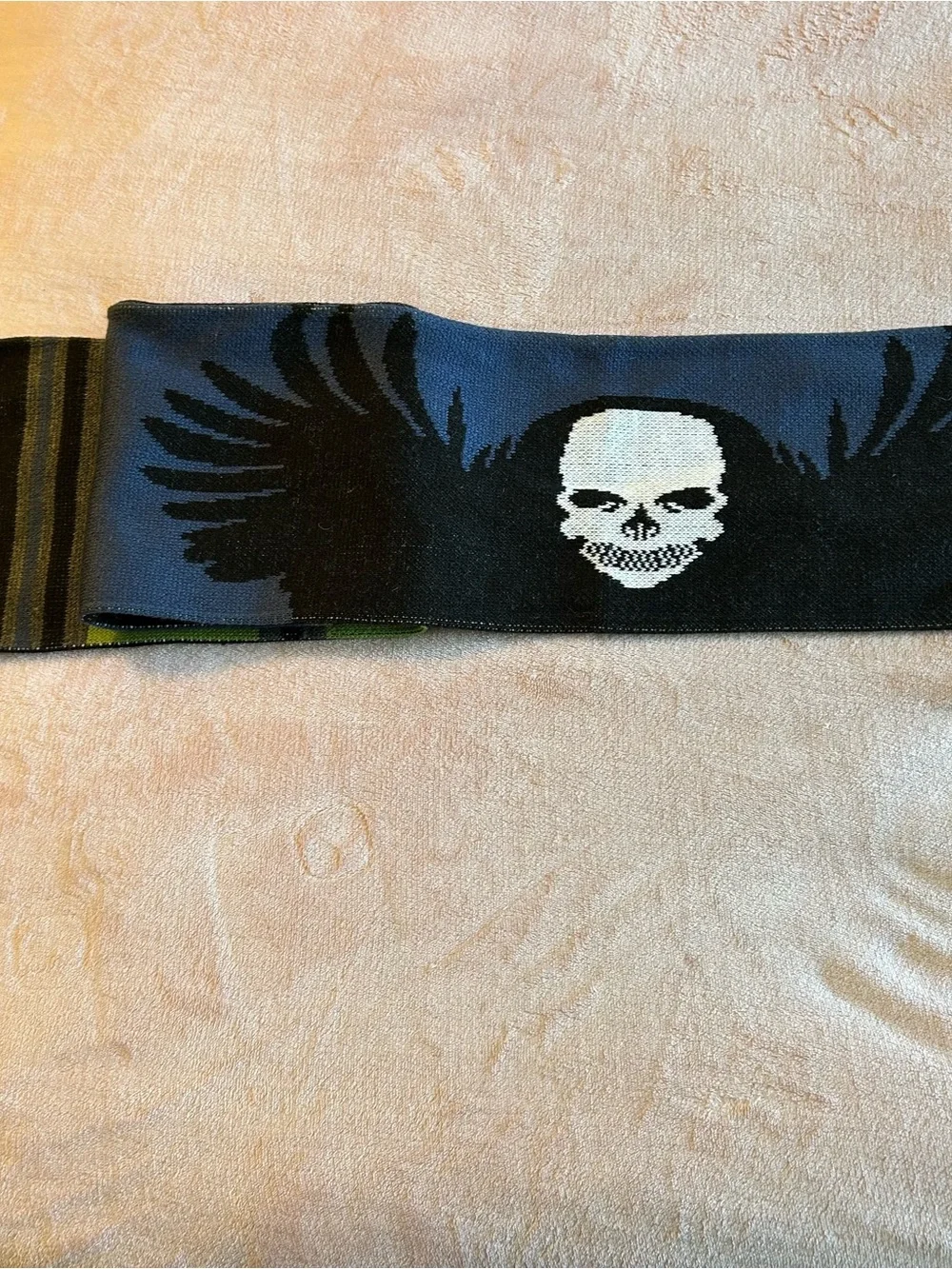 Seattle Sounders FC skull emerald city supporters 2005-2020 fringed scarf